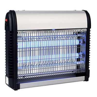 Simon - Uccide mosche e zanzariere elettriche, lampada anti-zanzare, per interni, uccide mosche elettroniche, illumina e uccide insetti, copertura di 80-100 m², luce LED 2 x 6,5 W, colore: nero