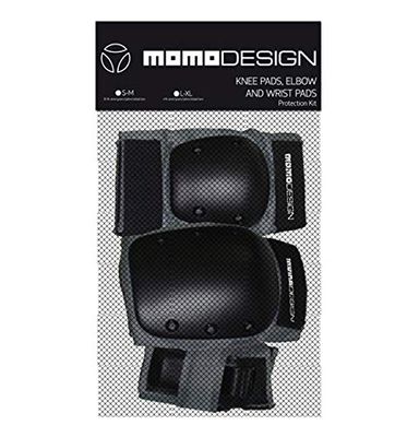 Momo Mano Rodilleras y Coderas, Negro, S/M