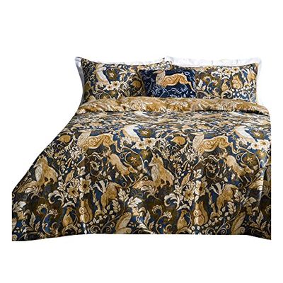 Paoletti Harewood eenpersoons dekbedovertrekset, katoen, blauw