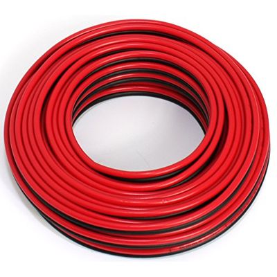 SeKi Câble d'enceinte 2 x 1,50 mm² – 10 m – Rouge/noir – CCA – Câble audio – Câble d'enceinte