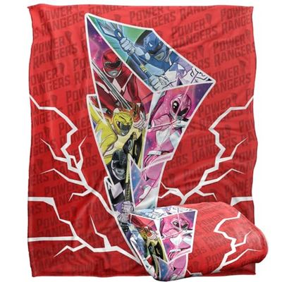 Power Rangers Blanket, 152 x 127 cm Lightning Bolt Rangers Silky Touch Super Soft Throw Blanket