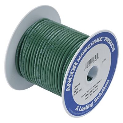 Ancor TINNED Copper Wire 10AWG (5MM²) Green 250FT, DAN-969 Other, Multicolor, One Size