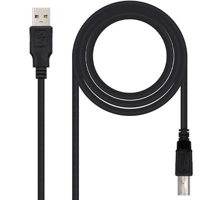 PRENDELUZ Câble USB 2.0 pour imprimante type A/M vers B/M de 4,5 m de long dans une élégante couleur noire. Idéal pour des connexions rapides et efficaces, garantissant qualité et performance.