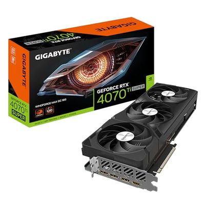 Gigabyte GeForce RTX"" 4070 Ti SUPER WINDFORCE MAX OC Graphics Card - 16GB GDDR6X, 256bit, PCI-E 4.0, 2655MHz Core Clock, 3 x DisplayPort 1.4a, 1 x HDMI 2.1a, NVIDIA DLSS 3, GV-N407TSWF3MAX OC-16GD