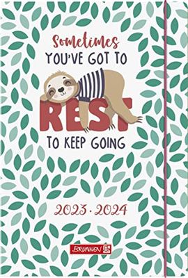 BRUNNEN Agenda scolaire Sloth 20232024 Planning Hebdomadaire 2 pages = 1 semaine A5 Blancbleu