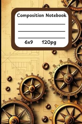 Steampunk Cogs & Blueprint Design: Vintage Industrial Engineering Journal - 120 Lined Pages Notebook for Inventors, Engineers, and Creators