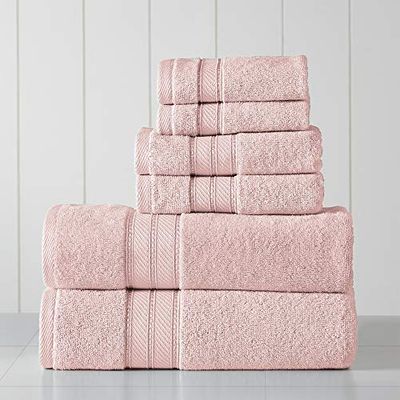 Modern Threads Spun Loft - Set da 6 pezzi in 100% cotone pettinato, asciugamani da bagno, asciugamani e asciugamani super assorbenti e ad asciugatura rapida, 600 g/m², morbido e soffice, 68,6 x 137,2