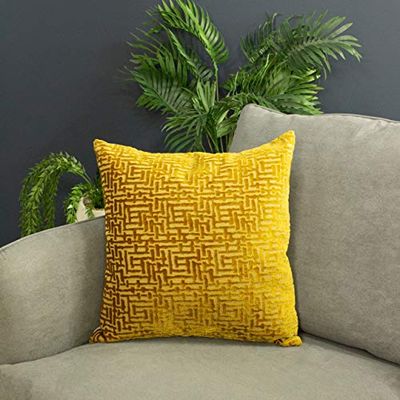 Paoletti Delphi - Cuscino imbottito in velluto jacquard con piume