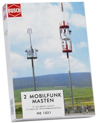 Busch 1021 Mobiile Phone Towers (2) Kit