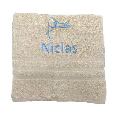 Asciugamano personalizzato con nome Nome sportivo splendidamente ricamato Asciugamano da bagno Asciugamano in cotone 100% personalizzato con nome (100 x 50 cm, Salto con l'asta)