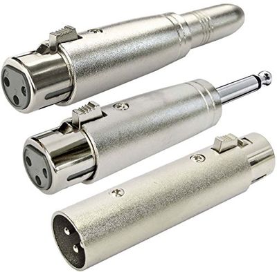 Keepdrum adapterset XLR-F -XLR-M/XLR-F - 6,3 mm bus/XLR-F - 6,3 mm stekker