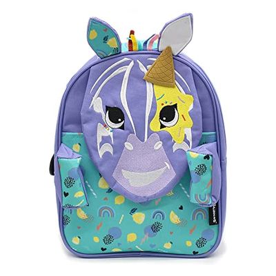 Les Déglingos Mochila pequeña de 32 cm Kiprokos la cebra, Unisex adulto, morado, Enfant