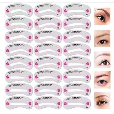 Reusable Eyebrow Stencils Set of 24 Pcs Deni Carte