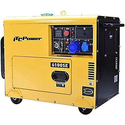 ITC Power NT-6100SE - Generador Diésel (monofásico, 12 L), color amarillo