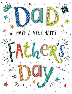 Dazzles Father's Day Card - Dad Have A Very Happy Father's Day,8 x 6 inches