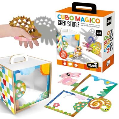 Headu Cubo Mágico CREA Historias CREA Y Proyecta Tu Espectáculo It57267 Juego Educativo para Niños 3-6 Años Made in Italy