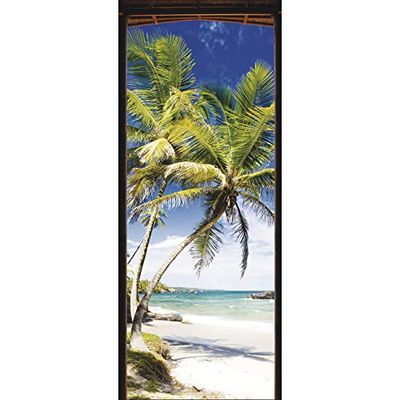 PLAGE 141073 Sticker Trompe L'Oeil Window - Robinson's Beach, Multicolour (204 x 83 cm)