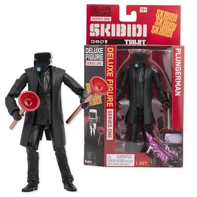 SKIBIDI Toaleta Deluxe Figurka Plungerman, figurki kolekcjonerskie, oficjalnie licencjonowane produkty toaletowe