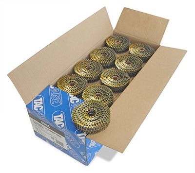 Tacwise 0994 Pregos em bobina plana sem acabamento tipo 2,1/35 mm, ponta diamante, haste anelada, inclinada a 16°, enrolada com fio, embalagem de 14,400