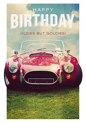 Perleberg Hoogwaardige verjaardagskaart van Basic Classic Oldies but Goldies met auto-motief - kaart voor verjaardag met envelop - verjaardagskaarten in premium kwaliteit 11,6 x 16,6 cm