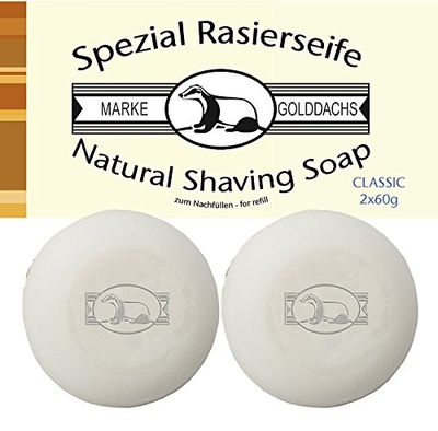 Golddachs - Classico - sapone da barba - ricarica - Lotto di 2-34 ml