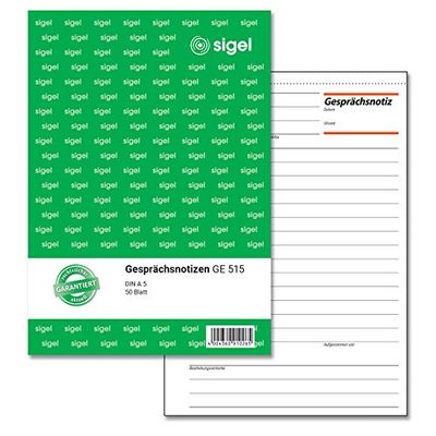 Sigel WI613 notitieblok Gespreksnotiz wit 1 Stuk kleur
