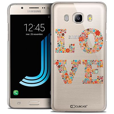 Caseink - fodral för Samsung Galaxy J5 2016 (J510) [Crystal Rigid HD Collection Summer Design Love Flowers - hårt - ultratunt - tryckt i Frankrike]