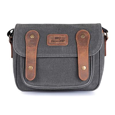 MegaGear Mg2020, Cosmetic Bag Unisex Adulto, Nero/Marrone Chiaro, Khaki Green cameras Nero Marrone chiaro MG2020