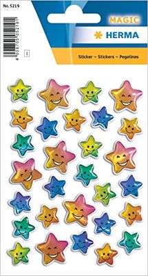 HERMA MAGIC stickers stars coloured stone 1 sheet - self-adhesive labels (A4 sheets)