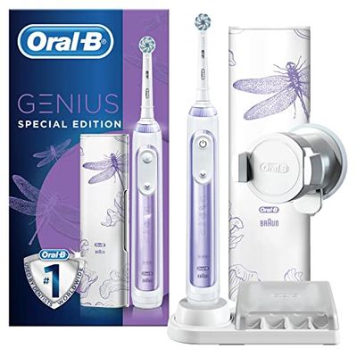 Oral-B Genius Special Edition Szczoteczka Elektryczna, Specjalna Edycja, Rączka Szczoteczki Wykorzystująca Sztuczną Inteligencję, z Etui Podróżnym, Fioletowa