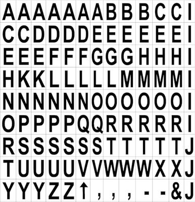 MasterVision Interchangeable Magnetic Board Accessories, Letters, Black, 0,75"h