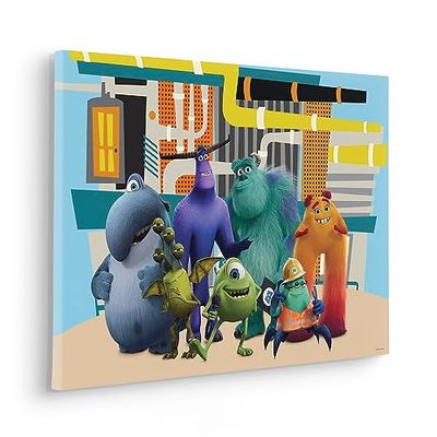 Komar Kilrambild i äkta träram – Monsters at Work – storlek 60 x 40 cm – bild, canvasbild, Disney, barnrum