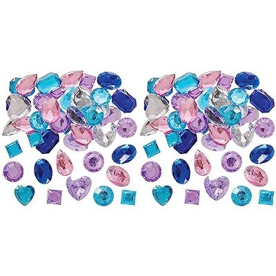 Baker Ross FX362 Large Winter Self Adhesive Acrylic Jewels - Pack of 240, Kids Arts and Crafts Essentials, Gem Stickers for Children, Christmas Stickers, Embellishments for Crafts