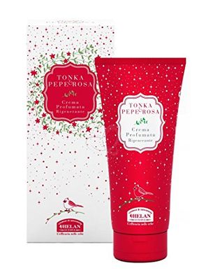 Helan, Tonka & Pepe Rosa - Creme Hydratante Corps pour Peau Sèche, Veloutée Effet Soie, avec Ginkgo Biloba, Thé Vert et Vitamine E - Crème Corps Parfumée pour Peau Douce, 200 ml - Made in Italy