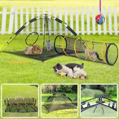 ITENT Tente pour Chat pour intérieur et extérieur (extérieur, Tunnel et Maison de Jeu) Parc pour Chat XL Portable Tunnel de Jeu pour Chats, Lapins et Petits Animaux