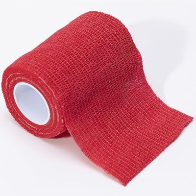 GIMA - Kleurrijke Previtnt bandages van vliesstof, zelfklevend, rood, 7,5 cm x 4,5 m, verpakking 10 stuks, 34735