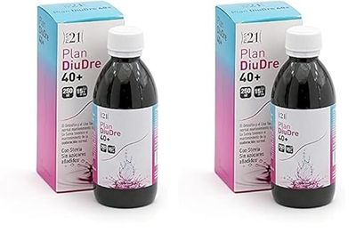 PLAMECA - Plan 21 DiuDre 40+, Control Peso Corporal, con Ortosifón, Lino y Salvia, Ayuda ante Retención de Líquidos y Vientre Hinchado, Equilibrio de Líquidos y Excesos, a Partir de 40 Años - 250 ml