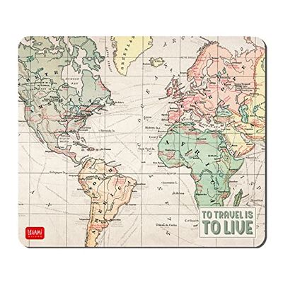 Legami - Tappetino per Mouse, Mousepad, 21x18 cm, Tema Travel, Compatibile con Mouse Ottici, Wireless e Laser, Superficie Antipolvere, Antiriflesso, Pratica e Facile da Pulire, Small