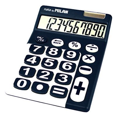 Blister calculadora 10 dígitos teclas grandes azul