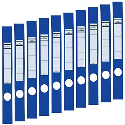 Durable 809106 - Ordofix, copridorso adesivo, personalizzabile, per raccoglitori larghi 50 mm, 40x390 mm, azzurro, confezione da 10 pezzi