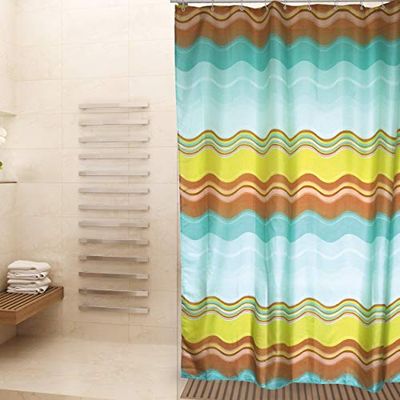 MSV 140254 Duschdraperi polyester - regnbåge, flerfärgad - 180 x 200 cm