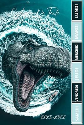 CAHIER DE TEXTE 2025 2026 DINOSAURE: T-REX | Pour filles et garçons pratique pour toutes les matières | cm1 cm2 ce1ce2 cp