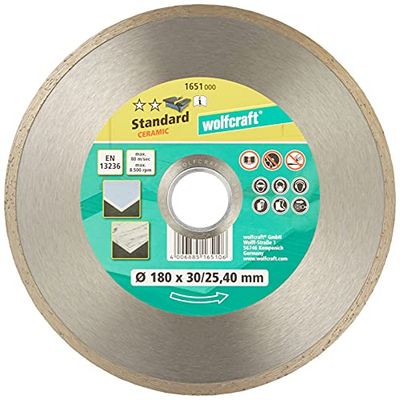 wolfcraft Disco de corte de diamante "Standard Ceramic" para corte de azulejos e azulejos húmidos I 1651000