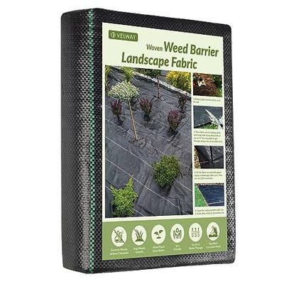 Velway Toile de Paillage 1,2x15M - Geotextile de Paillage Contre Les Mauvais Herbes en 100g/m² Fibres de Polypropylène Tissées Perméable à l'eau, Résiste Rayons UV, Anti Repousse