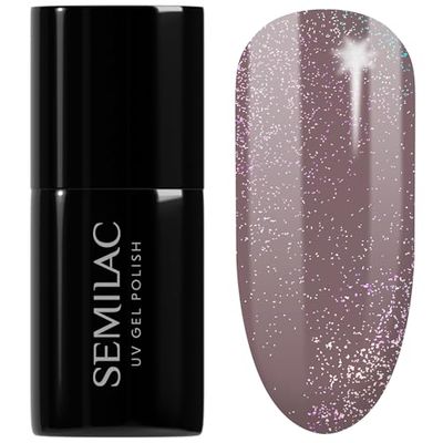 SEMILAC Gel Nail Polish | Long Lasting and Easy to Apply | Perfect for Home & Salon use UV/LED Gel Nails 7ml - 322 Shimmer Dust Brown.