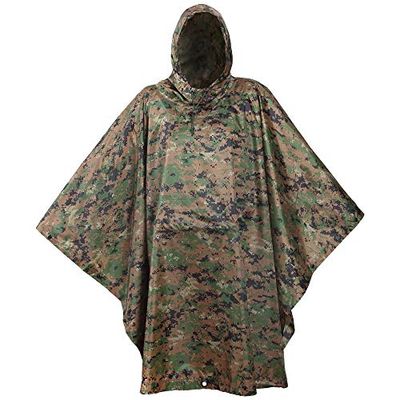 USGI Industries Poncho de estilo militar multiuso Rip Stop Camuflaje Poncho de lluvia, Marpat, talla única