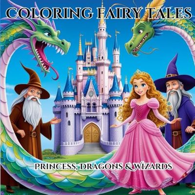 Fairy tales with Princesses, Princes, Dragons to color: Fairy tales with Princesses, Princes, Dragons to color