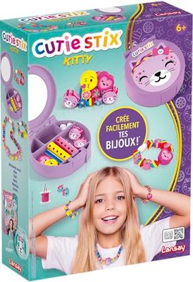 Lansay Cutie Stix - Ecrin Créatif Kitty - Fabrication de bijoux enfants - Dès 6 ans