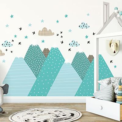 Muurstickers Kinderen Decoratie Babykamer Muurstickers Kinderen Muurstickers Scandinavische bergen Jessika H80 x L 120 cm
