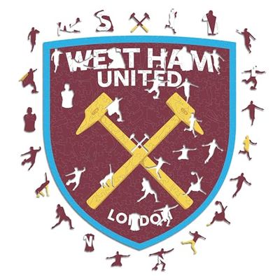 Iconic Puzzles, West Ham Logo, Prodotto Ufficiale, Puzzle di Legno per Adulti e Bambini, Legno 100% Sostenibile, Taglia S 150 Pezzi